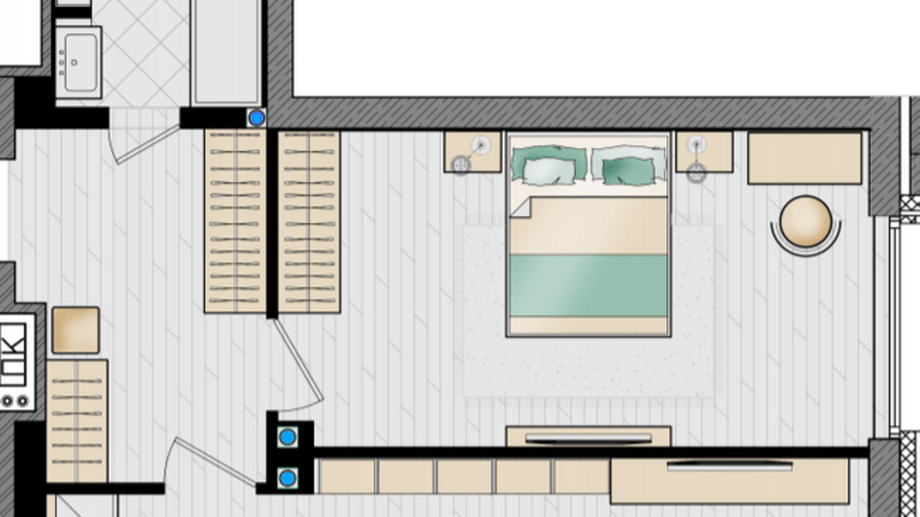 Планування 1-кімнатної квартири в ЖК Manhattan 61 м², фото 322553