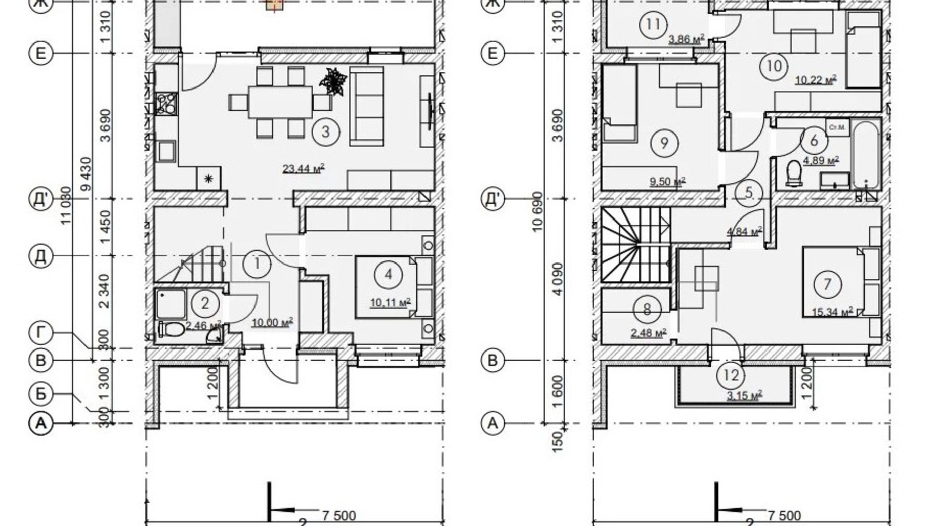 Планування таунхауса в Таунхаус Cherry Town 4 100.29 м², фото 322568