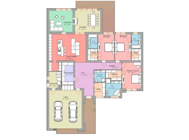 КМ Forest Town: планування 3-кімнатної квартири 318 м²