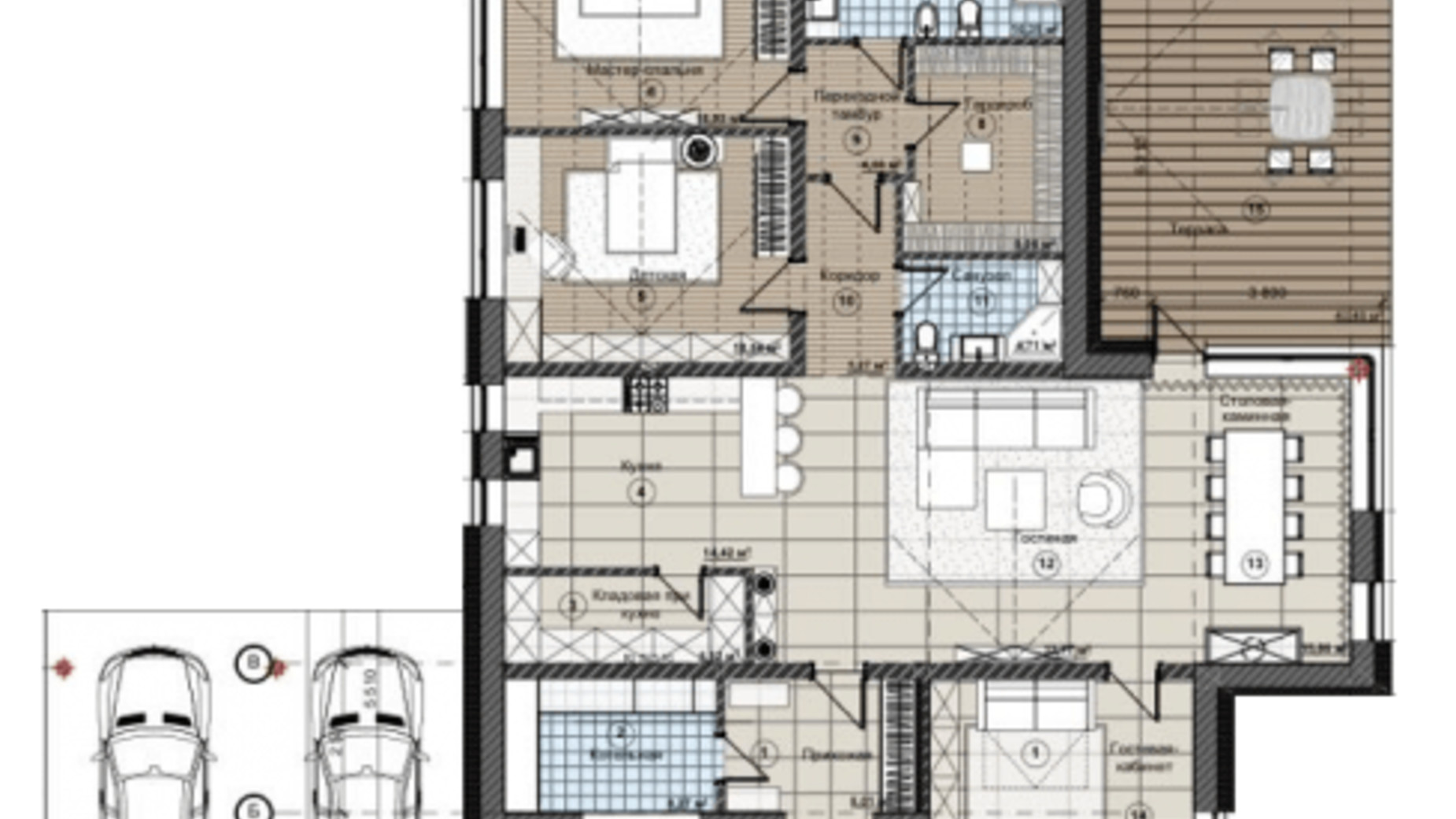 Планировка коттеджа в КГ Forest Town 174 м², фото 322873