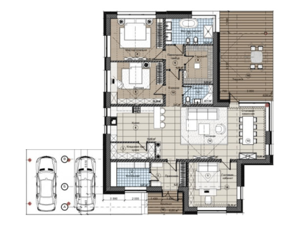 КГ Forest Town: планировка 2-комнатной квартиры 174 м²