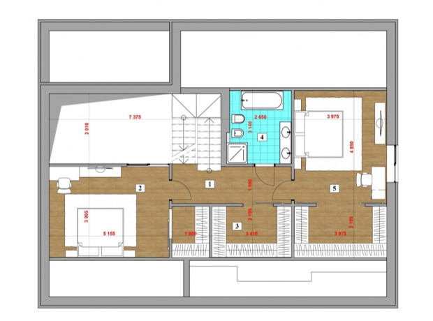 КГ Forest Town: планировка 3-комнатной квартиры 210 м²