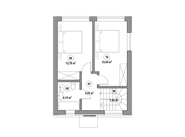 Таунхаус ул. Котырло, 34: планировка 4-комнатной квартиры 112 м²