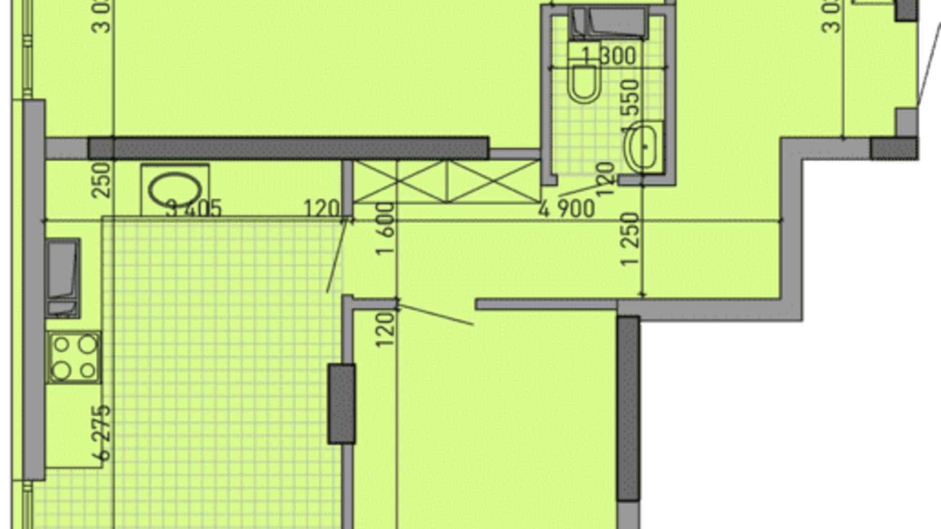 Планировка 2-комнатной квартиры в ЖК Парковый Город 83.5 м², фото 323309
