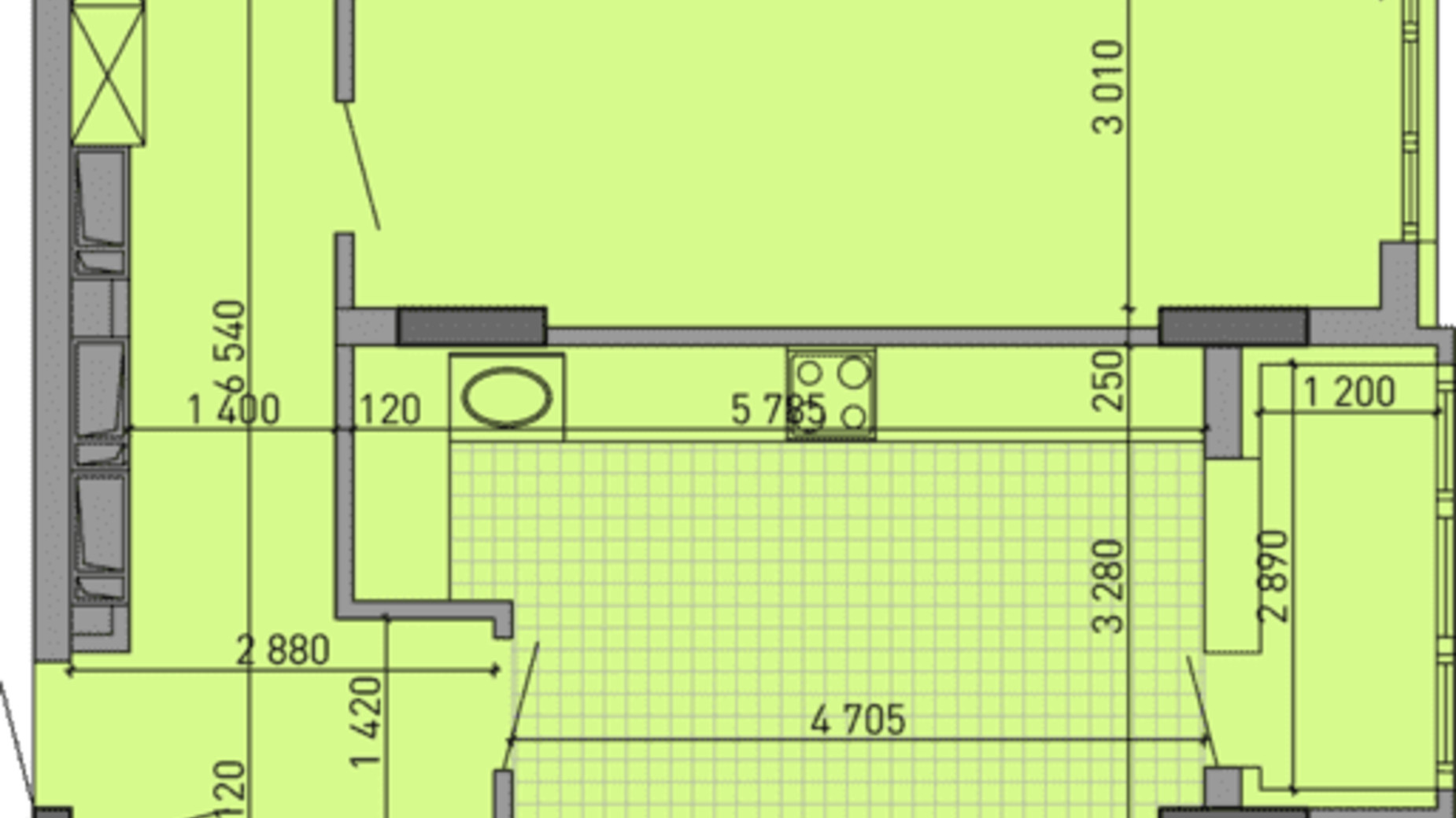 Планировка 2-комнатной квартиры в ЖК Парковый Город 82.17 м², фото 323312