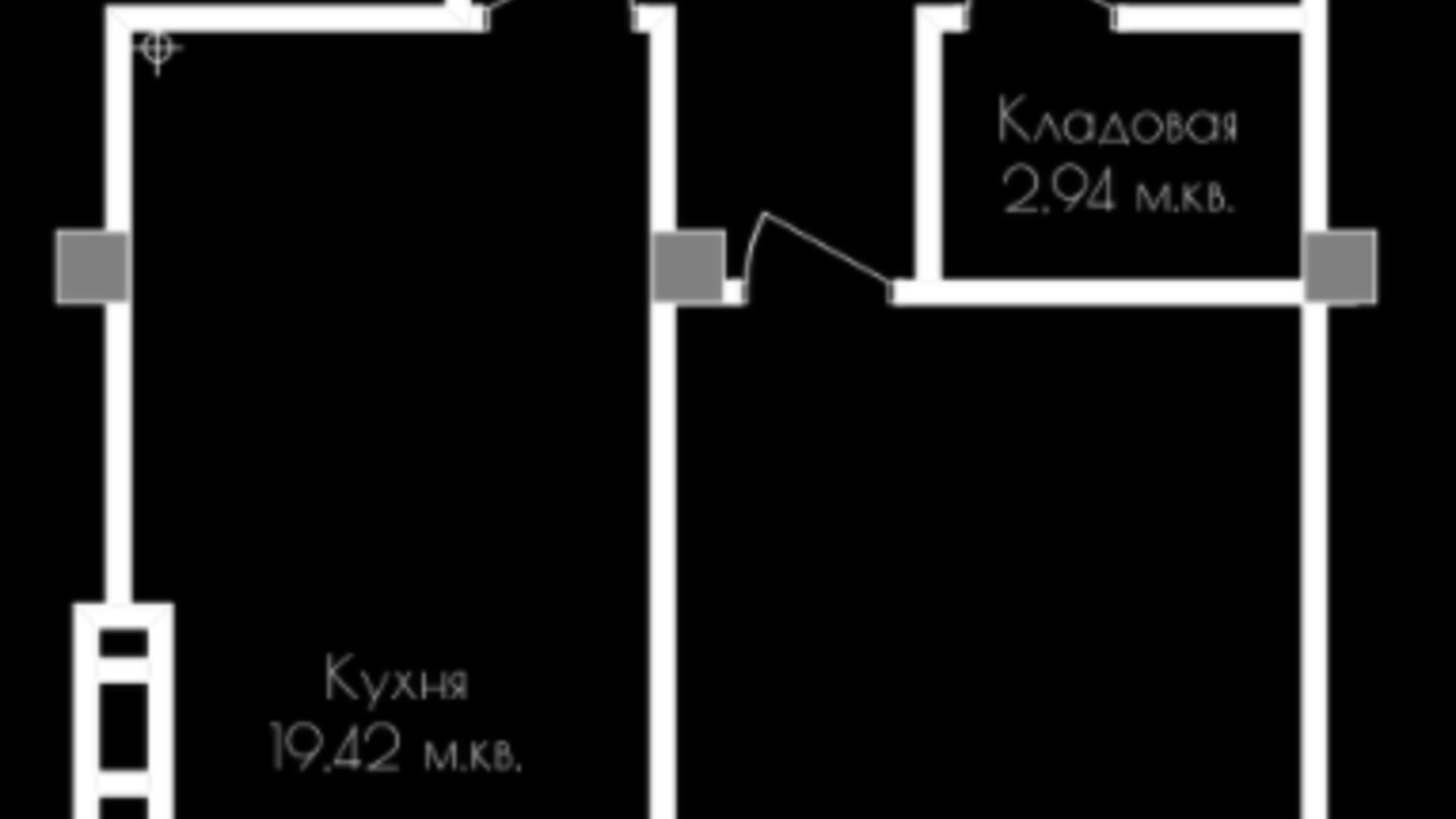 Планировка 1-комнатной квартиры в ЖК Континенталь на Валентиновской 66.11 м², фото 323402