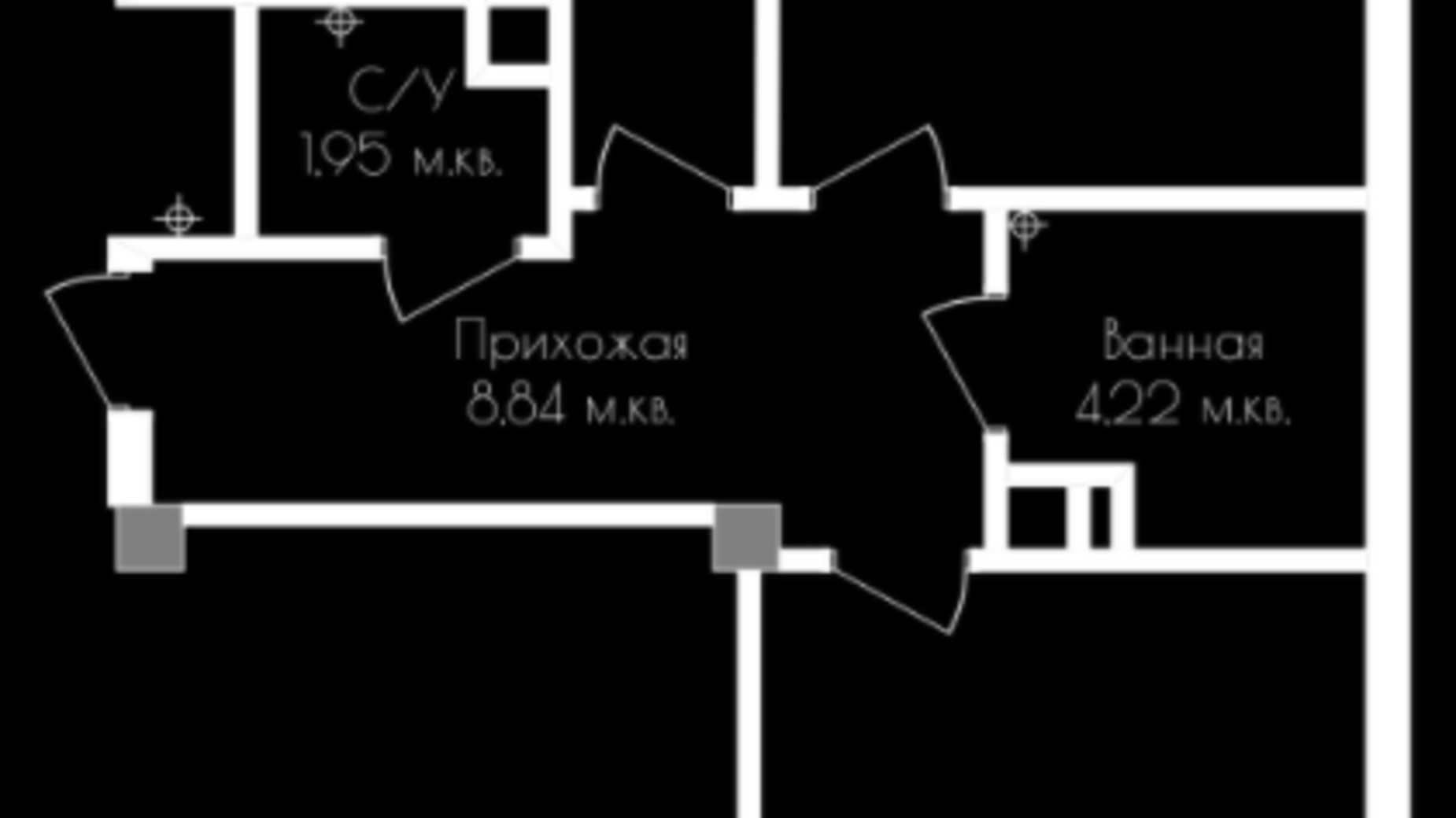 Планировка 2-комнатной квартиры в ЖК Континенталь на Валентиновской 71.29 м², фото 323408