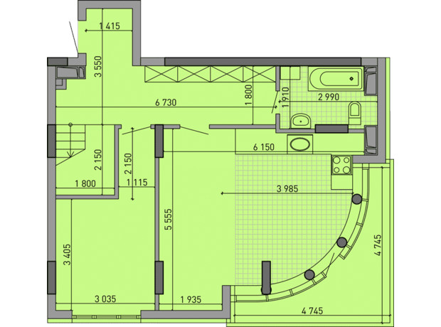 ЖК Паркове місто: планування 4-кімнатної квартири 124.33 м²