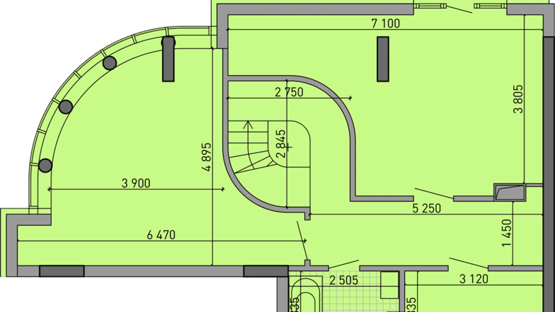 Планування багато­рівневої квартири в ЖК Паркове місто 134.48 м², фото 323927