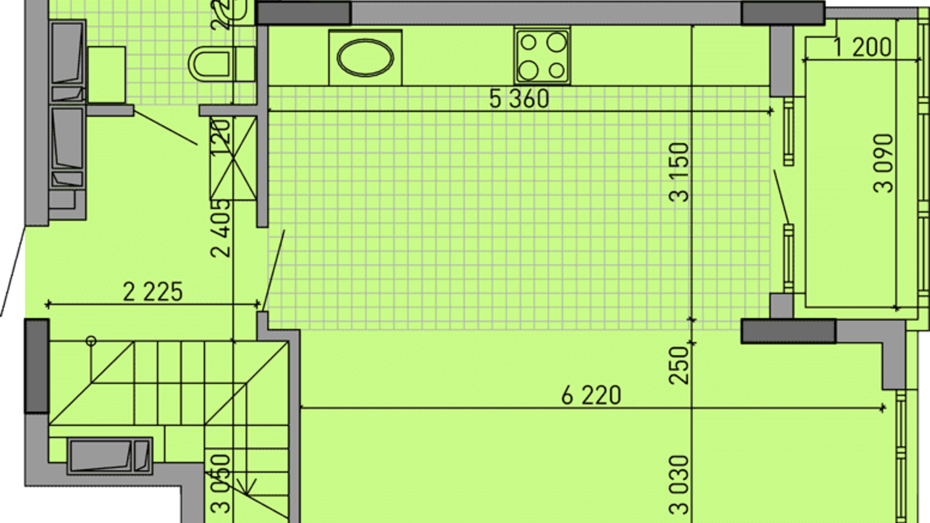 Планування багато­рівневої квартири в ЖК Паркове місто 98.08 м², фото 323962