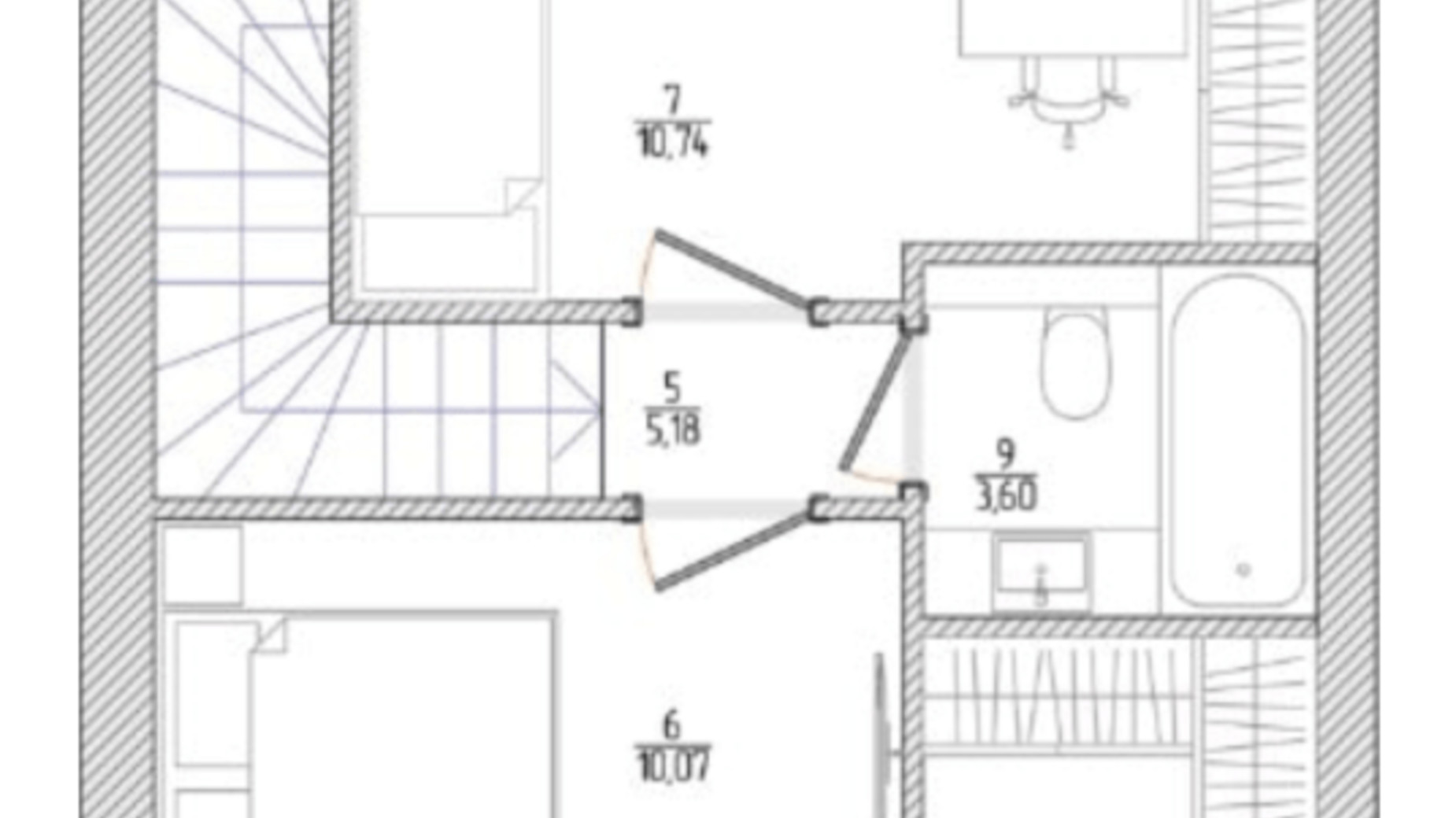 Планировка таунхауса в Таунхаус West Homes 67.34 м², фото 323987