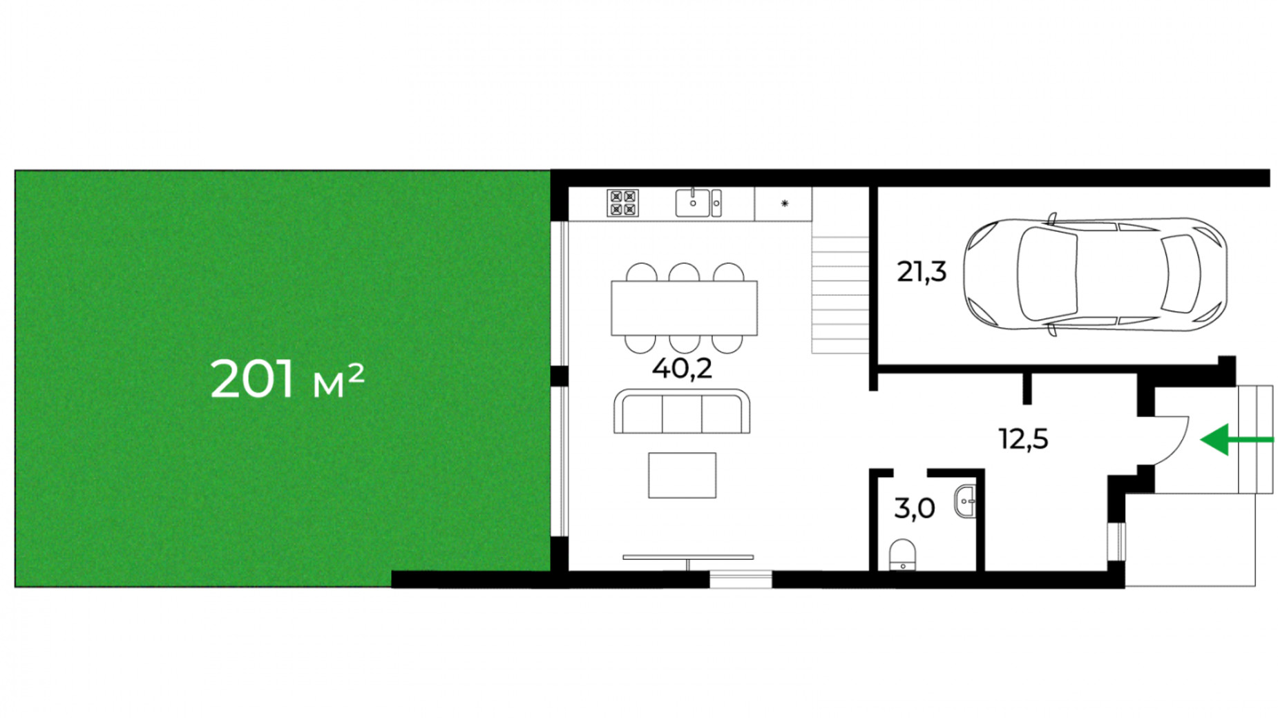 Планування таунхауса в Таунхаус Sherwood 147 м², фото 324100