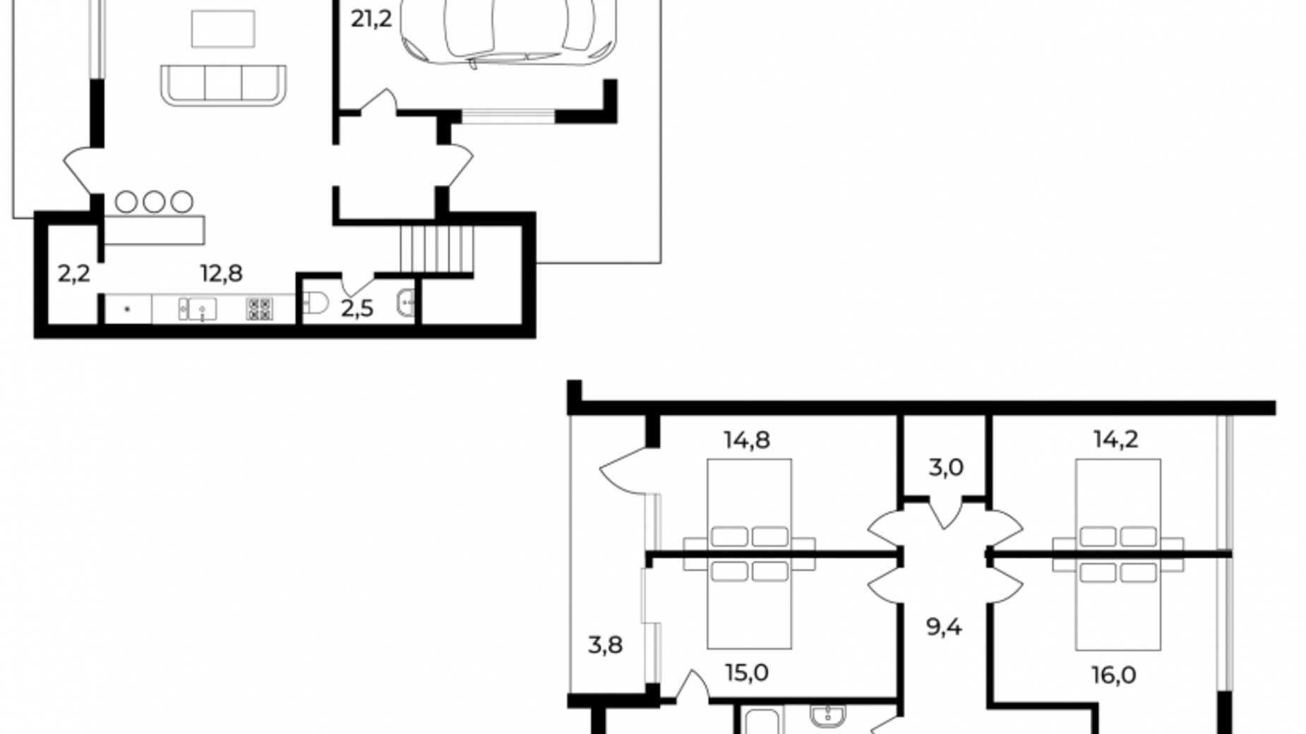 Планировка таунхауса в Таунхаус Sherwood 163 м², фото 324107