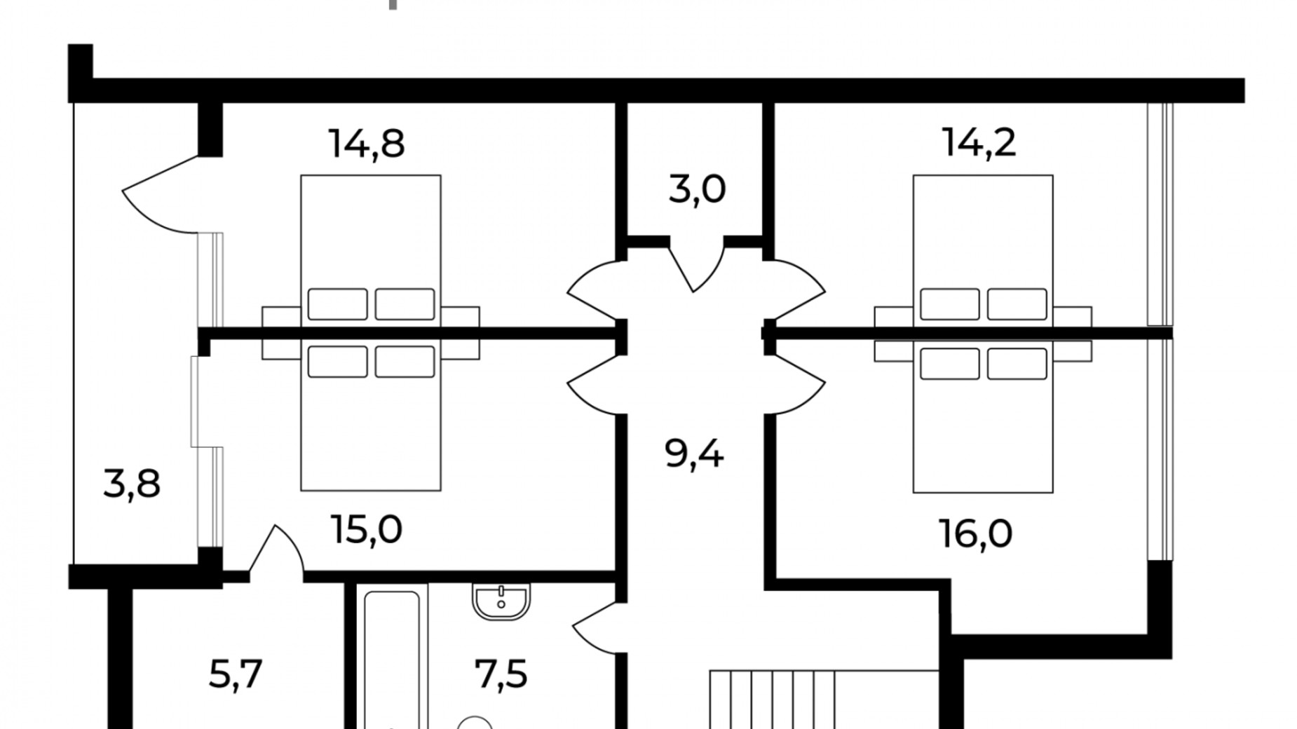 Планування таунхауса в Таунхаус Sherwood 163 м², фото 324109