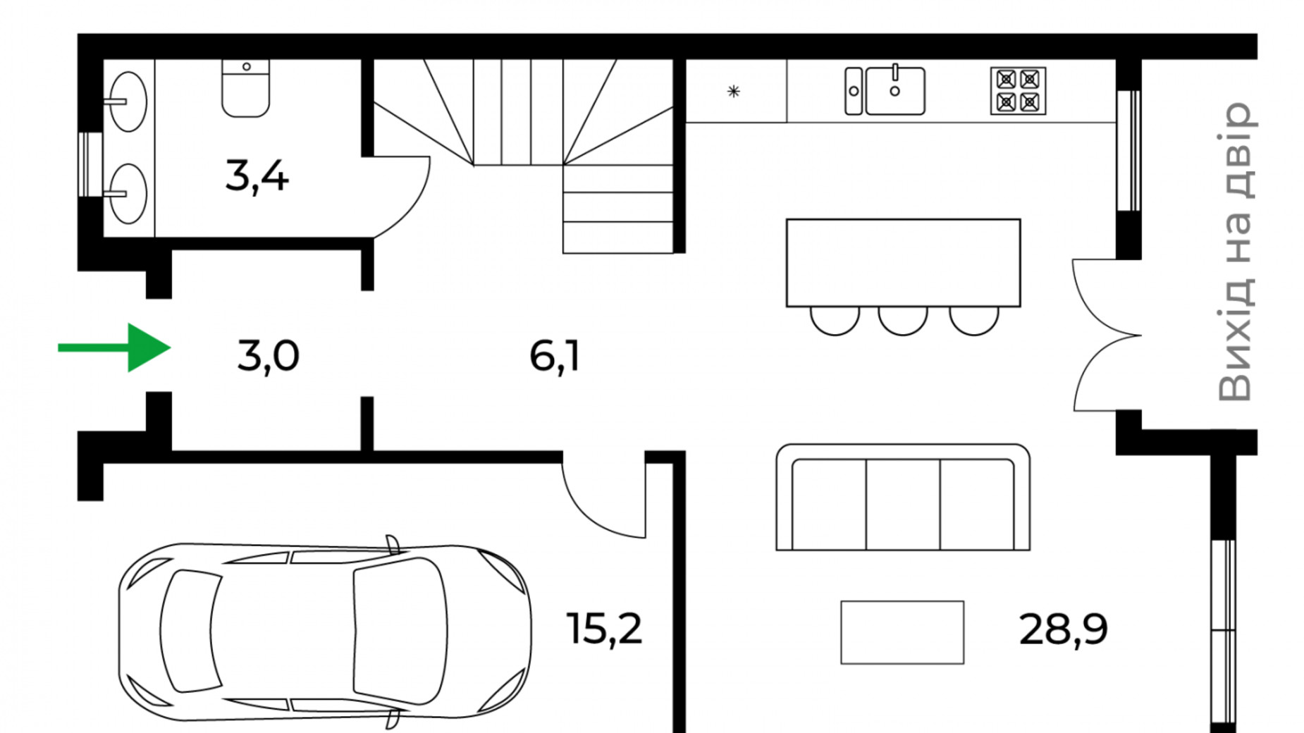 Планировка таунхауса в Таунхаус Sherwood 122 м², фото 324119