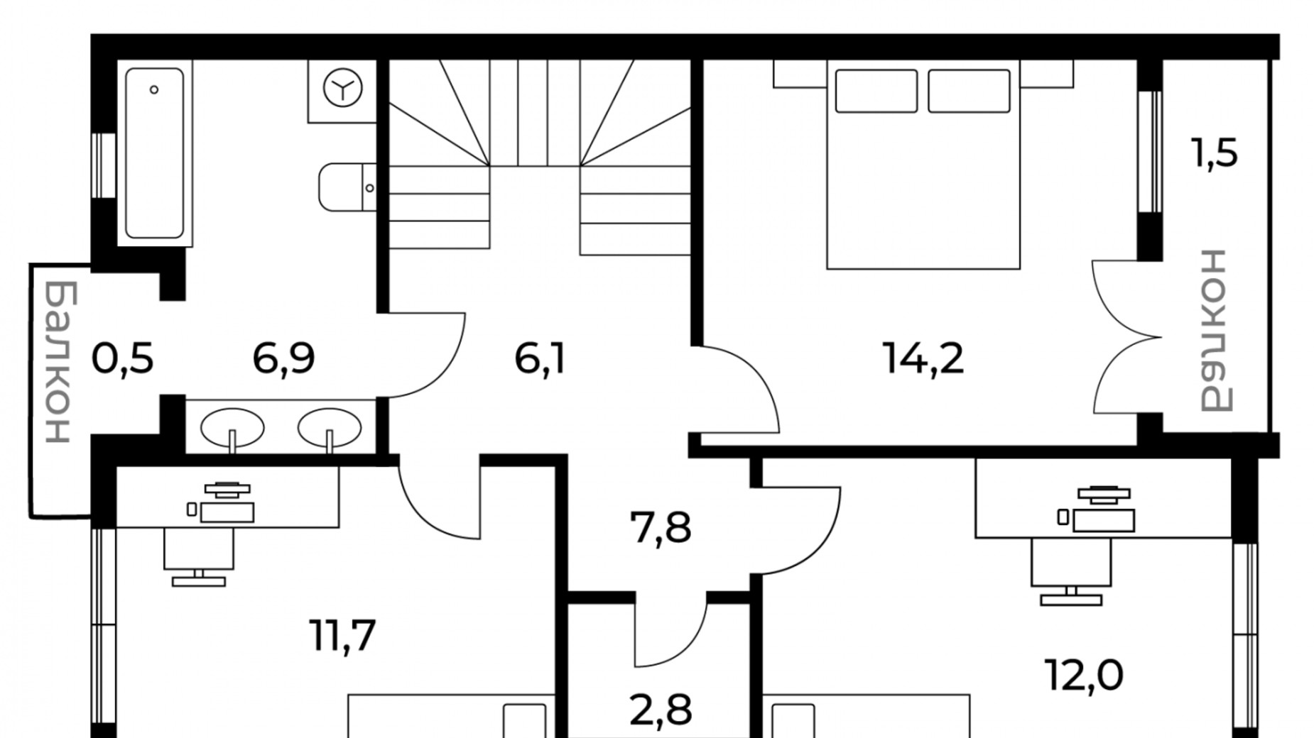 Планування таунхауса в Таунхаус Sherwood 122 м², фото 324120