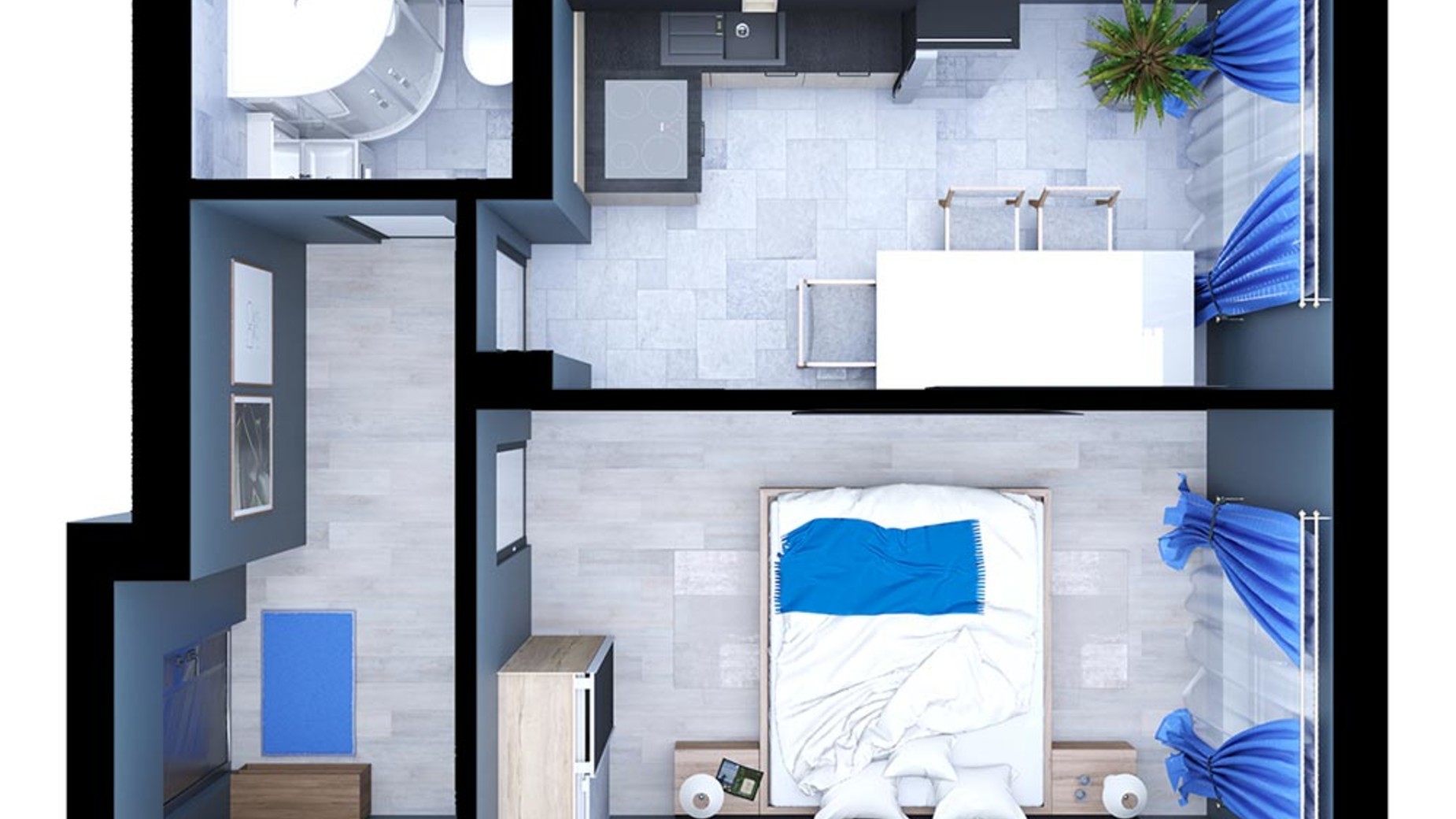 Планировка 1-комнатной квартиры в ЖК Scandia 32.11 м², фото 324308