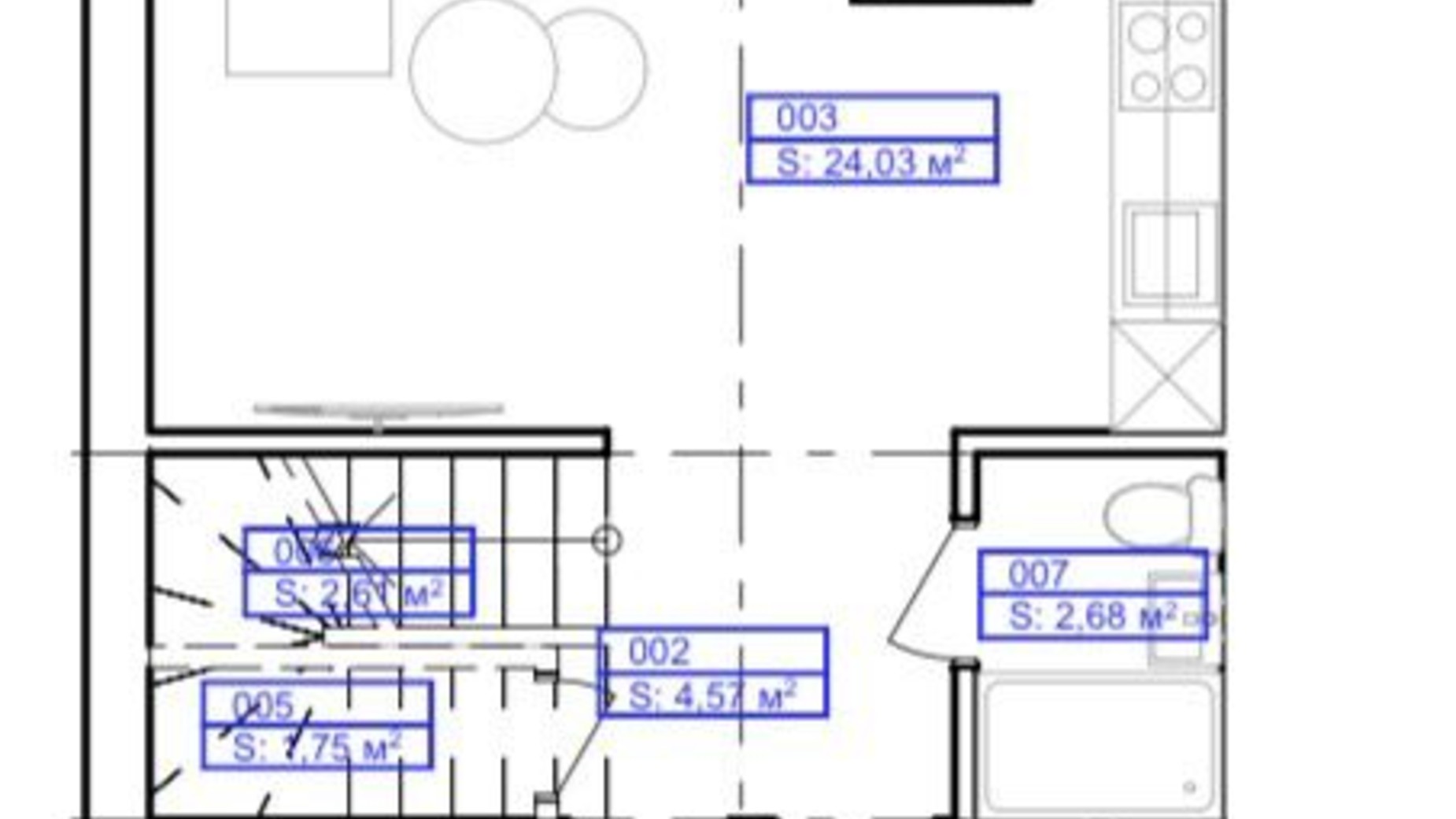 Планировка таунхауса в КГ ул. Янтарная 105 м², фото 324499