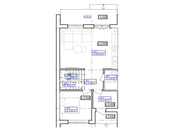 КГ ул. Янтарная: планировка 4-комнатной квартиры 105 м²