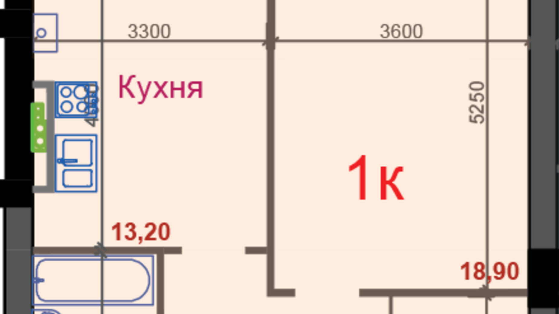 Планировка свободная планировка квартиры в ЖК Европейский 49 м², фото 325245