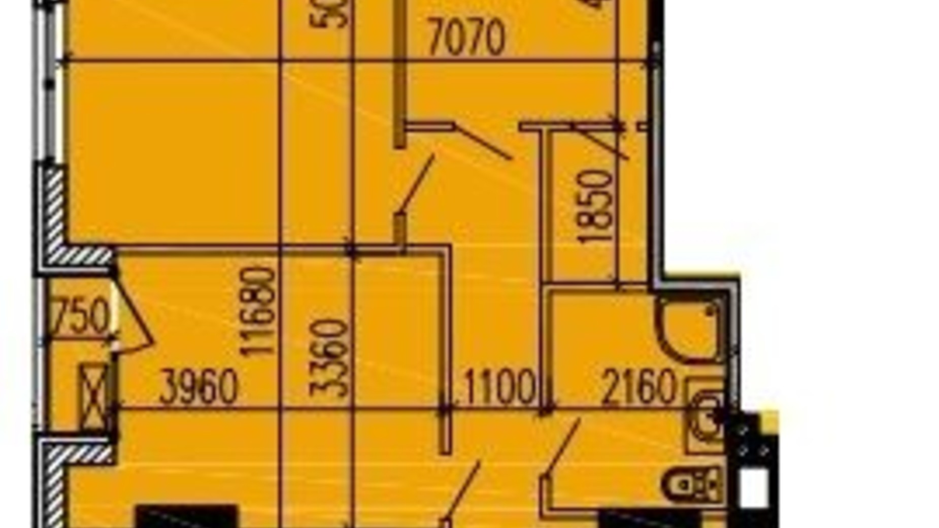 Планування 3-кімнатної квартири в ЖК Premier Tower 92.5 м², фото 326061