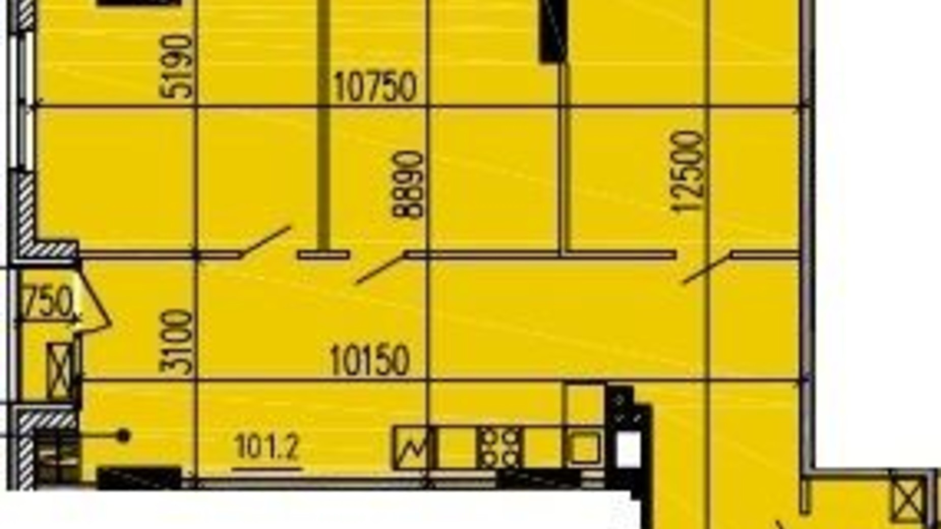 Планування 3-кімнатної квартири в ЖК Premier Tower 103.4 м², фото 326063