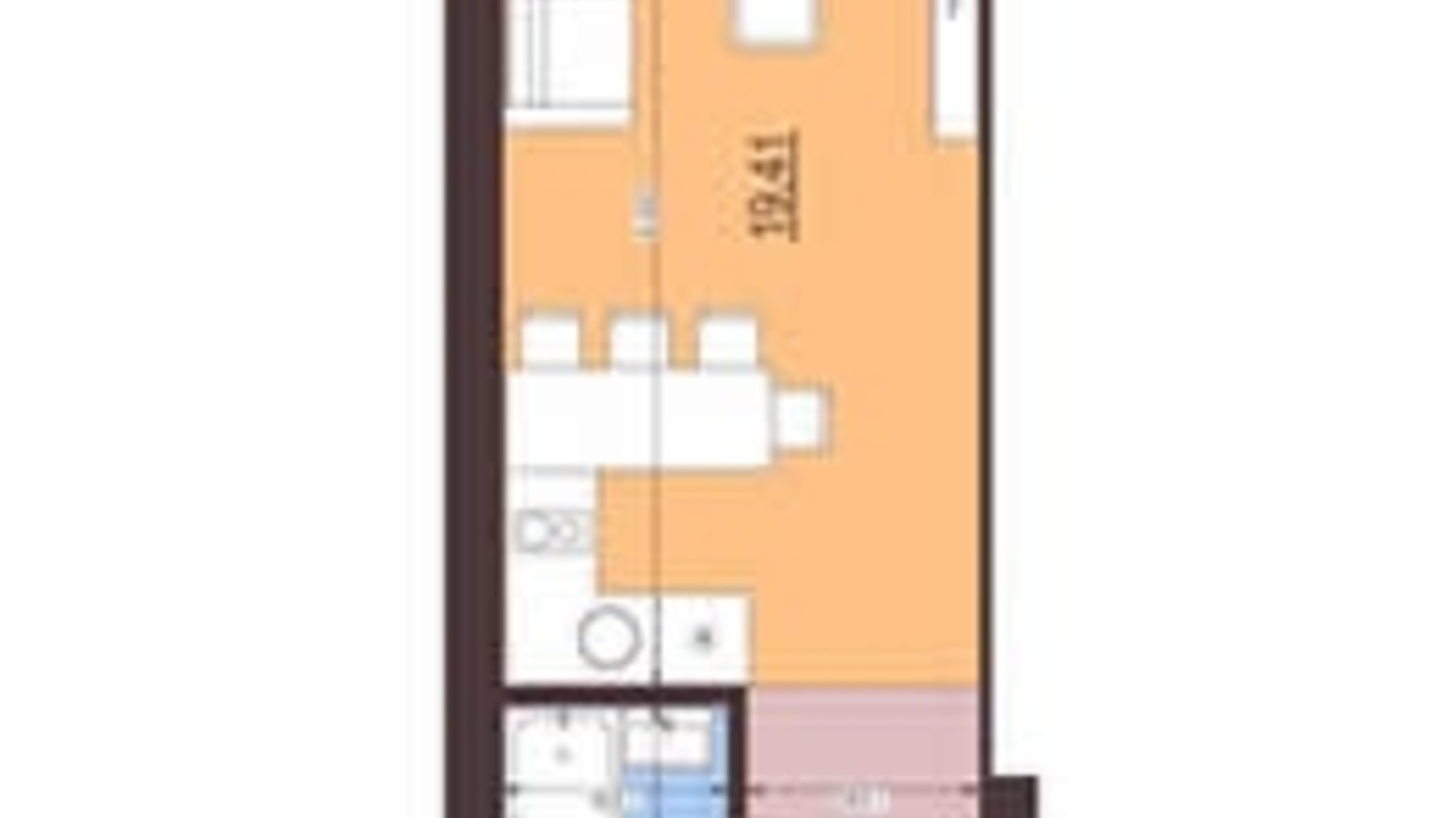 Планировка смарт квартиры в ЖК Сенсация 26 м², фото 326166