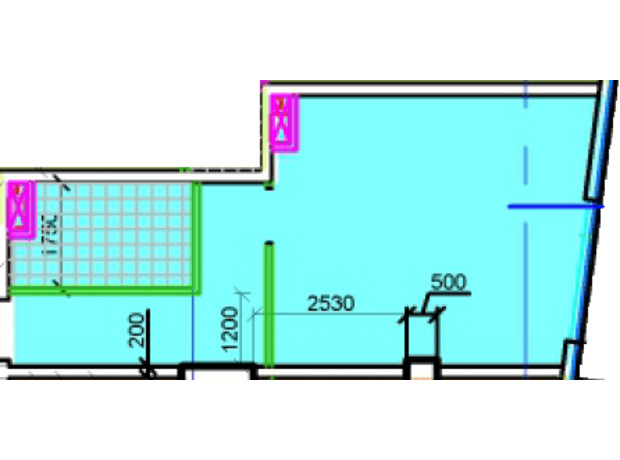 ЖК Central Park: планування 1-кімнатної квартири 34.39 м²