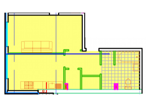 ЖК Central Park: планировка 1-комнатной квартиры 46.3 м²