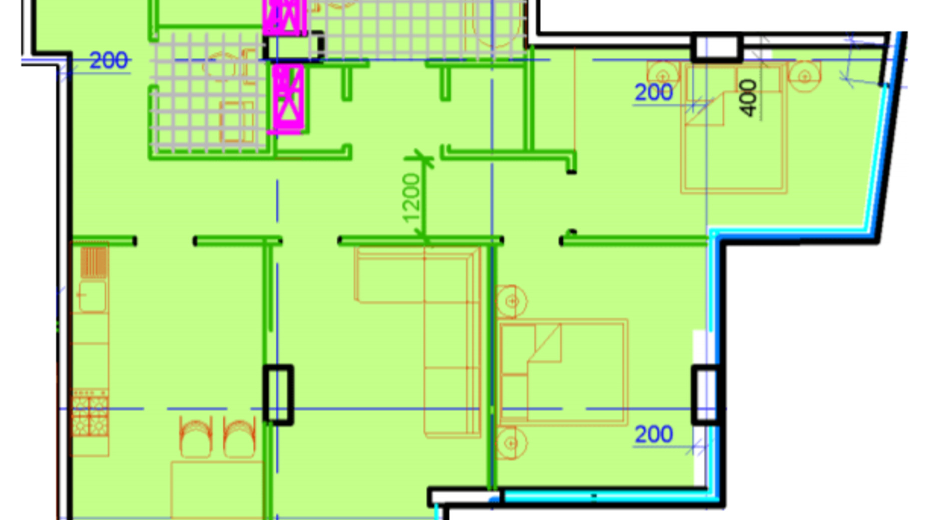 Планировка 3-комнатной квартиры в ЖК Central Park 88.43 м², фото 326197