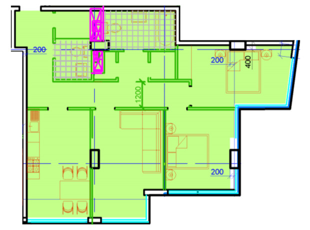 ЖК Central Park: планування 3-кімнатної квартири 88.43 м²