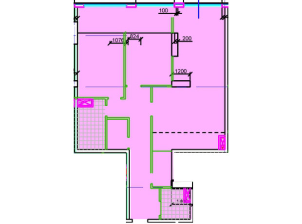 ЖК Central Park: планировка 3-комнатной квартиры 97.55 м²