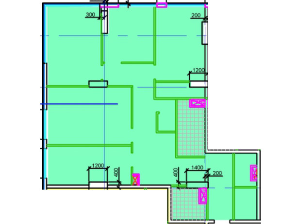 ЖК Central Park: планировка 4-комнатной квартиры 128.24 м²