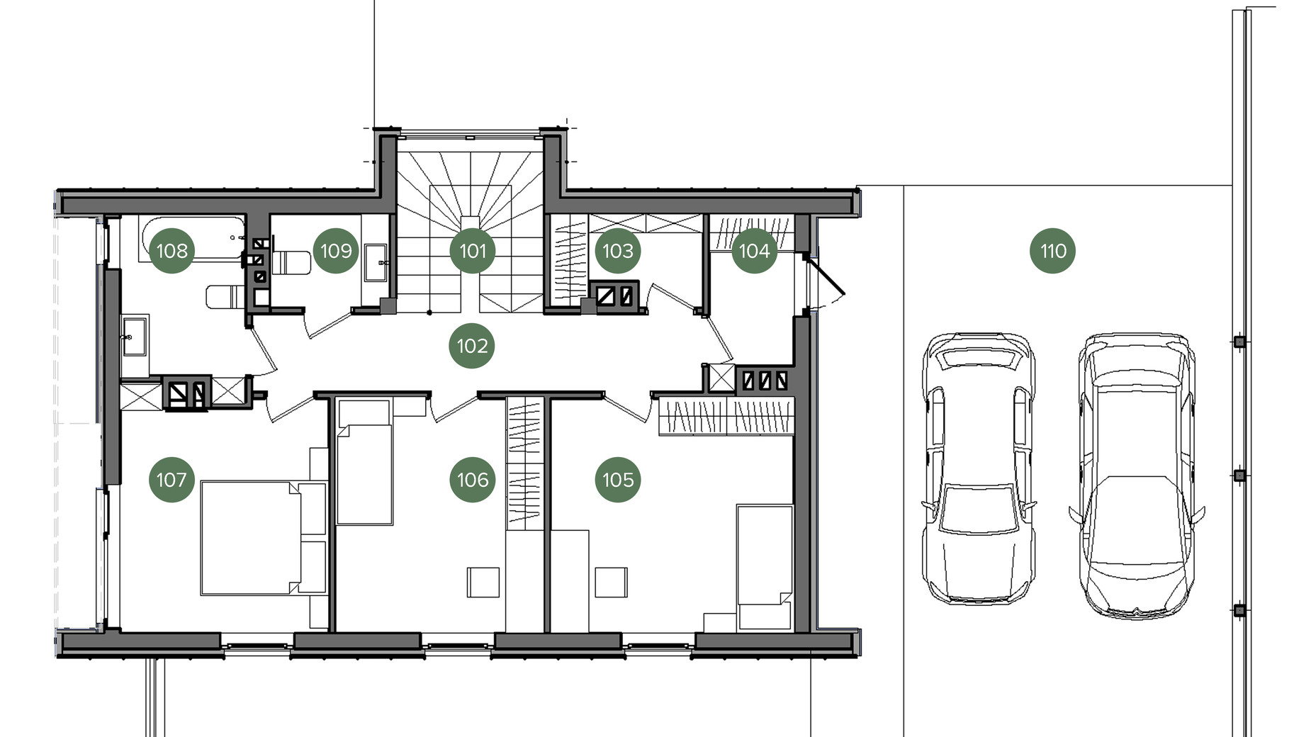 Планировка коттеджа в КГ QP 187.28 м², фото 326477