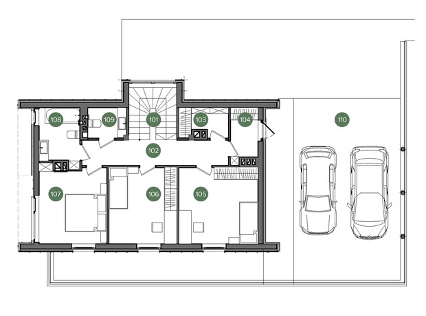 КГ QP: планировка 4-комнатной квартиры 187.28 м²