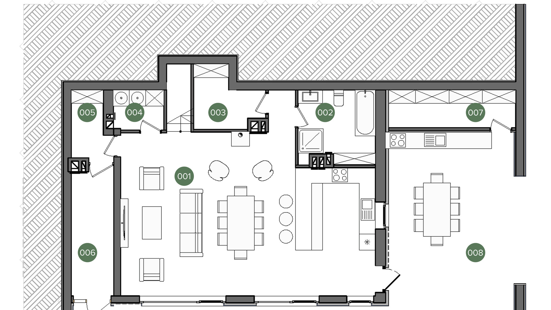 Планировка коттеджа в КГ QP 187.28 м², фото 326478