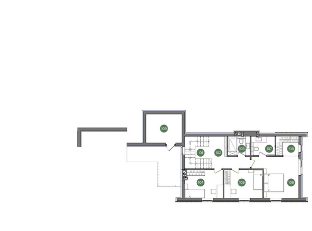 КГ QP: планировка 4-комнатной квартиры 223.94 м²