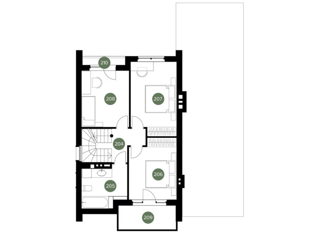 КГ QP: планировка 3-комнатной квартиры 110.51 м²