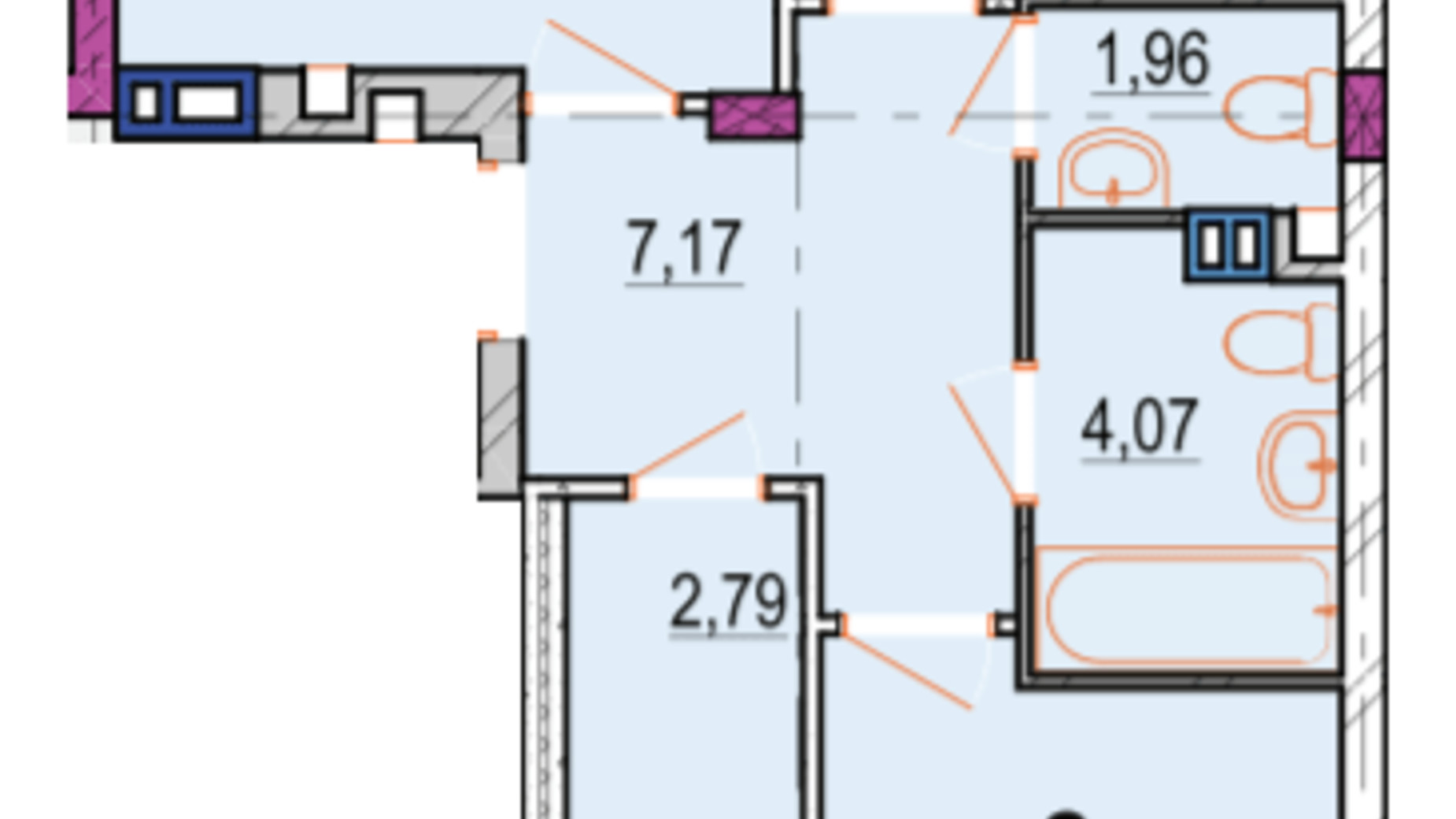 Планировка 2-комнатной квартиры в ЖК Родинний Маєток 68.7 м², фото 327294