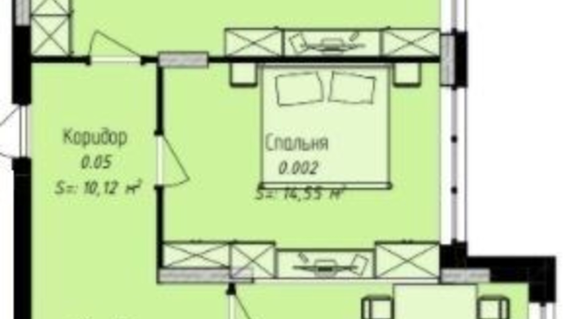 Планировка 2-комнатной квартиры в ЖК Джем Сити 63.99 м², фото 327813