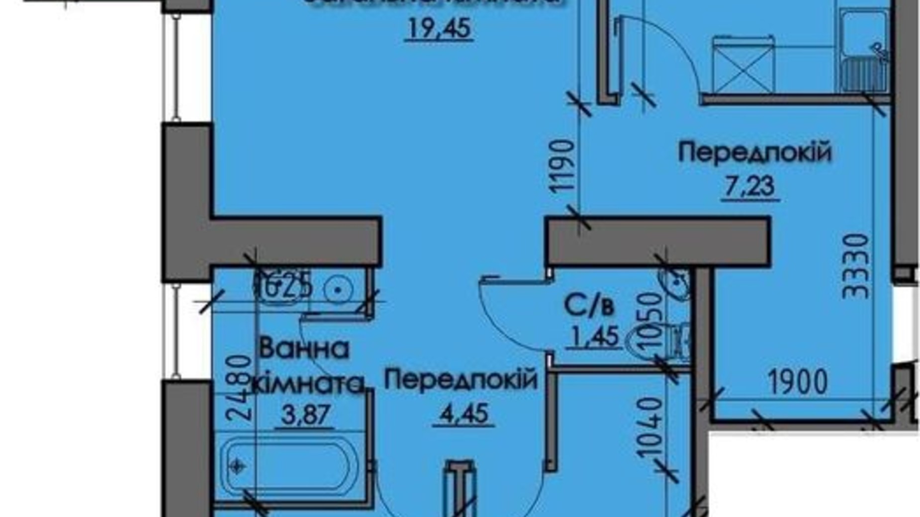 Планування 3-кімнатної квартири в ЖК Santorini  79.29 м², фото 329095