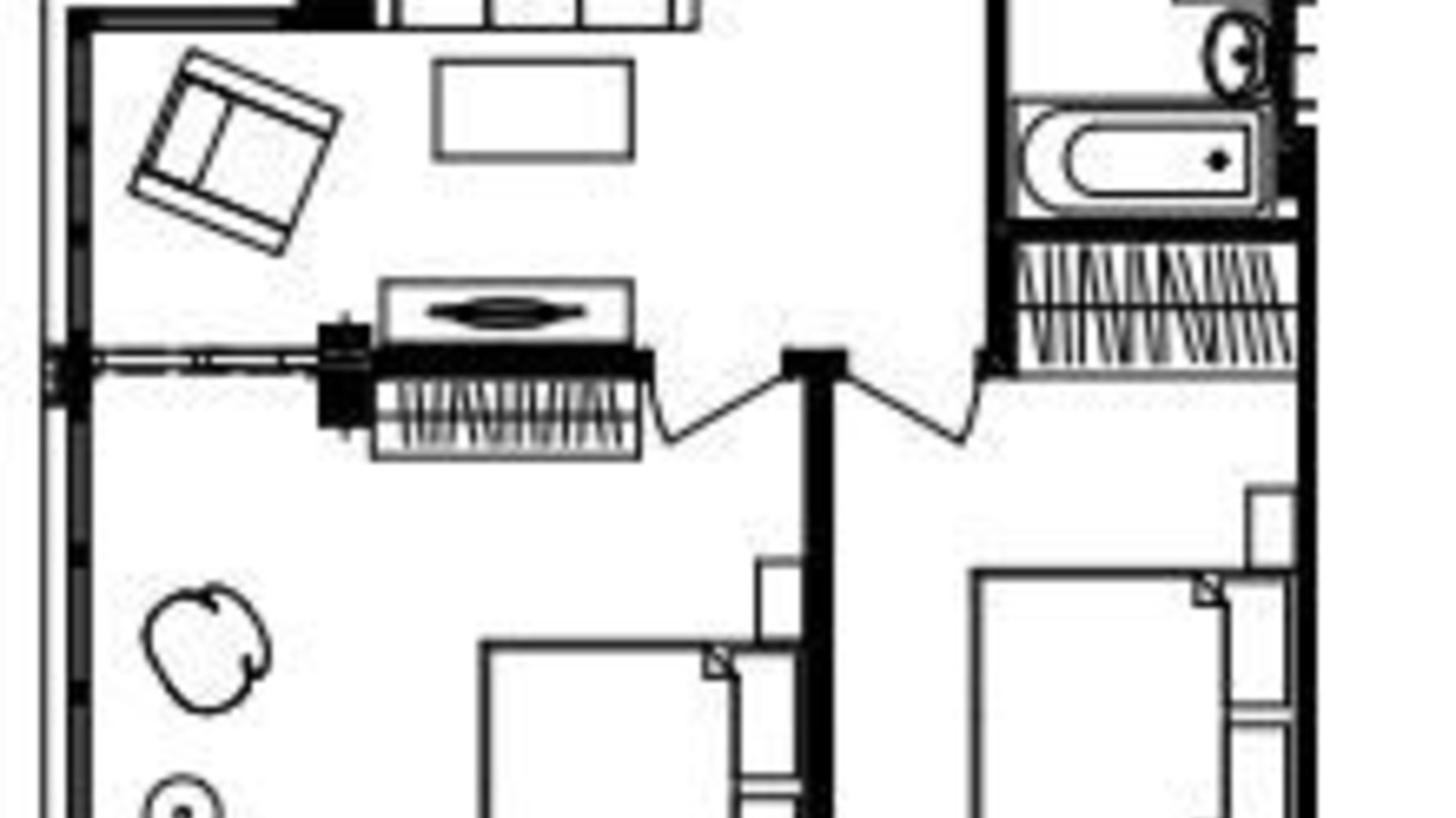 Планировка 3-комнатной квартиры в ЖК Янтарный 70.18 м², фото 329488