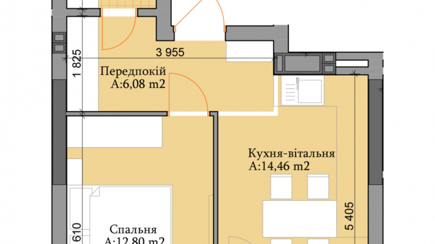 Планировка 1-комнатной квартиры в ЖК River Plaza 37.68 м², фото 329836