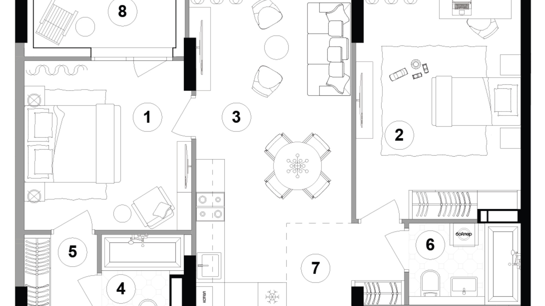 Планировка 2-комнатной квартиры в ЖК Lucky Land 66.95 м², фото 331283