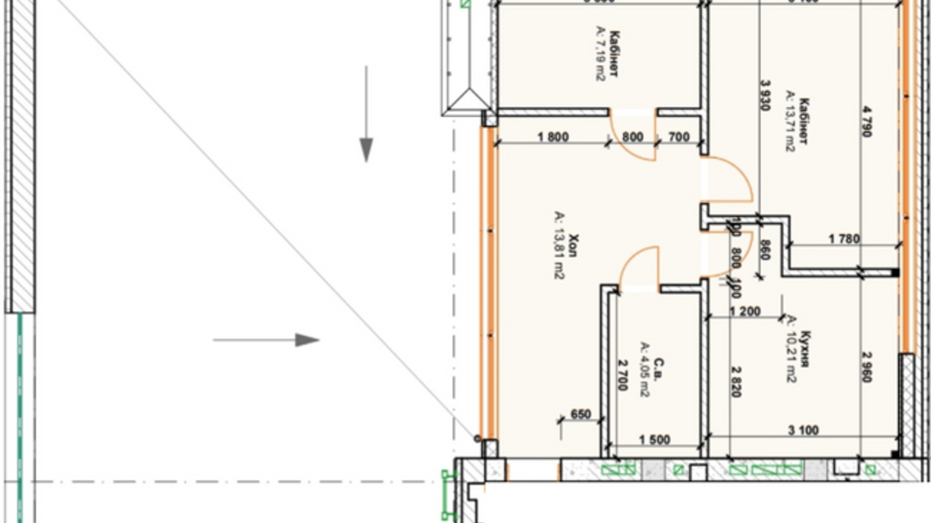 Планування 2-кімнатної квартири в Клубний будинок  Range 73 м², фото 331704