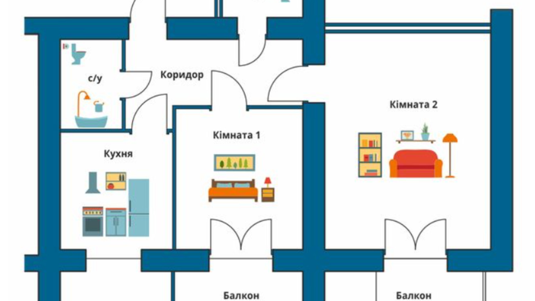 Планировка свободная планировка квартиры в ЖК Новый Эдем 65 м², фото 334425