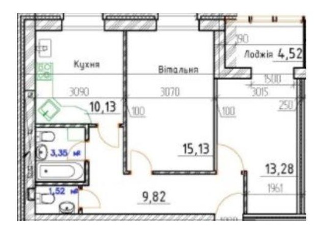 ЖК Уютная Фазенда: планировка 2-комнатной квартиры 58 м²