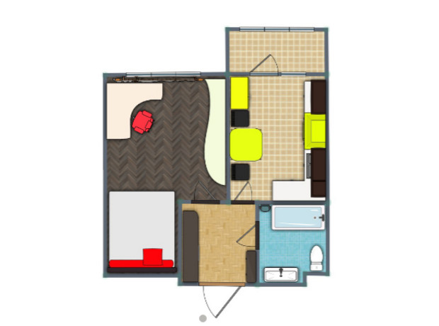 ЖК Заречье: планировка 1-комнатной квартиры 37.2 м²