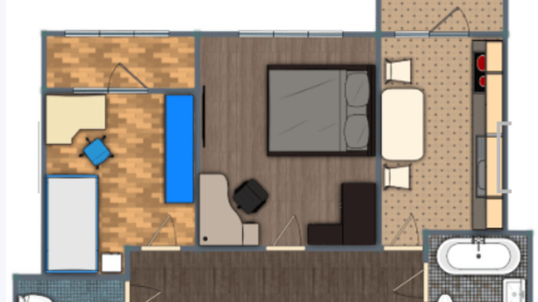 Планировка 2-комнатной квартиры в ЖК Заречье 57.8 м², фото 334982