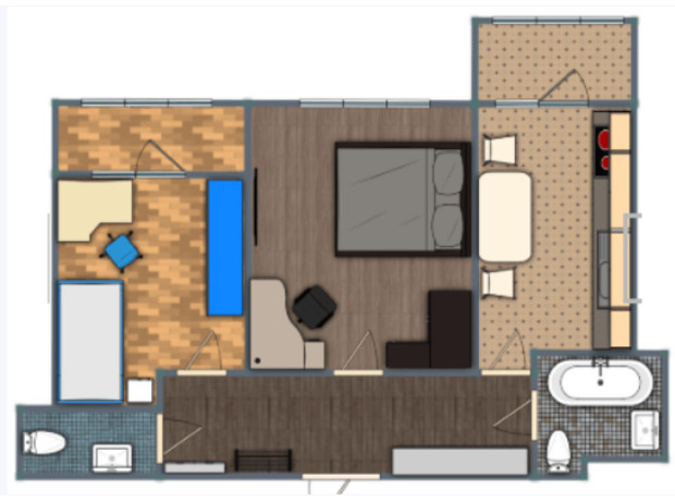 ЖК Заречье: планировка 2-комнатной квартиры 57.8 м²